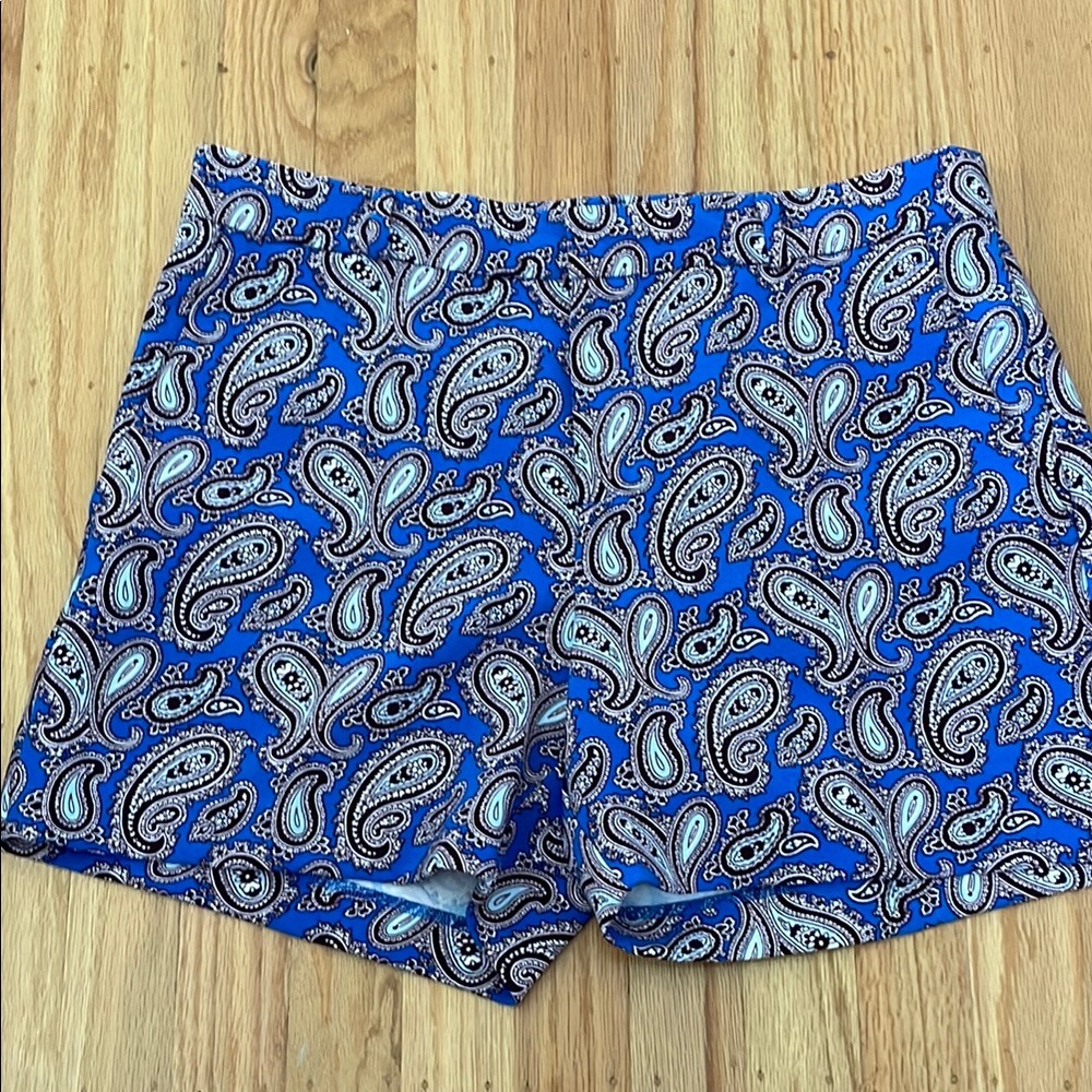 Banana Republic High Waist Blue Paisley Shorts